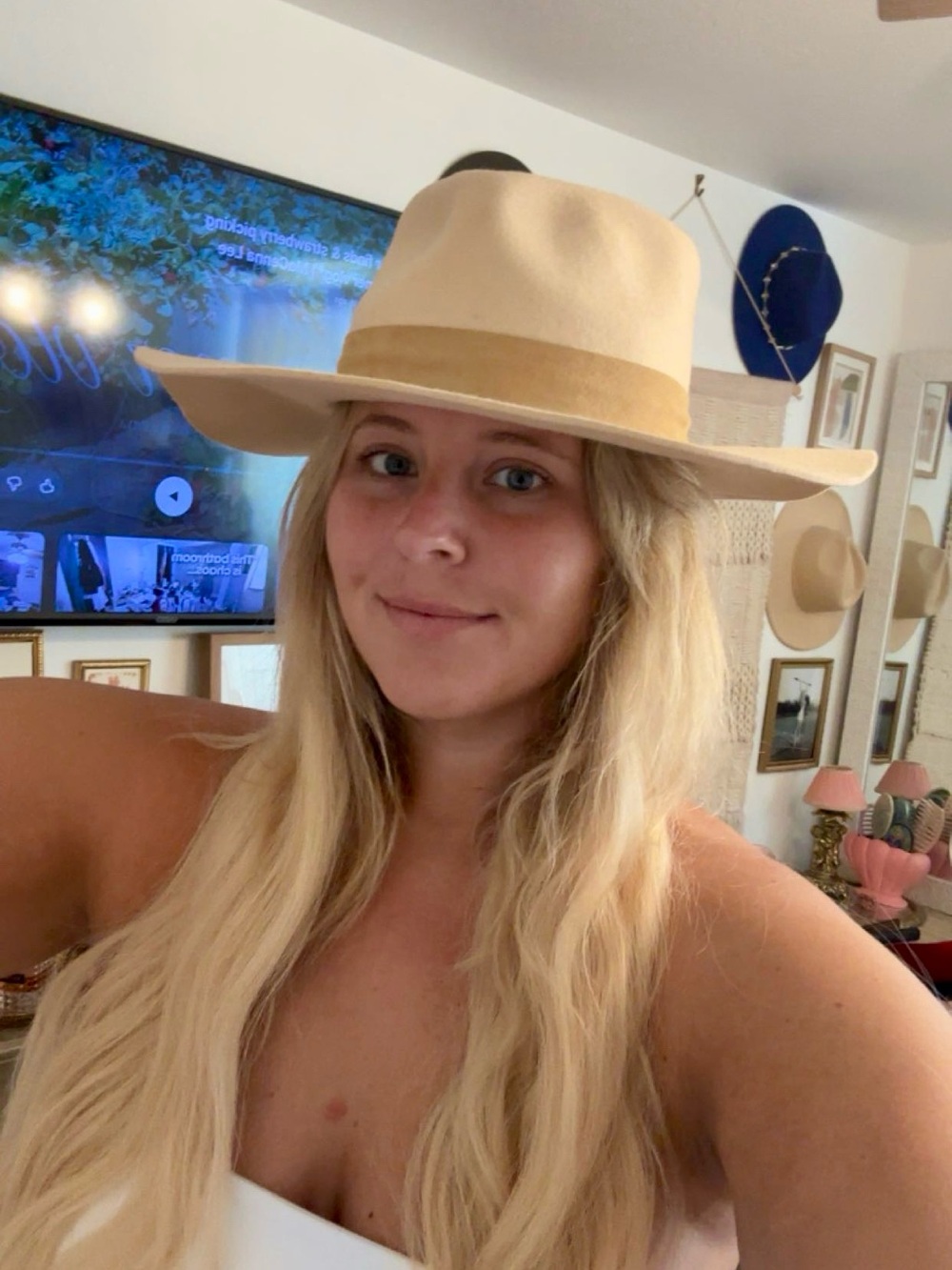 Lack of Color Beige Wide-Brim Hat with Suede Band